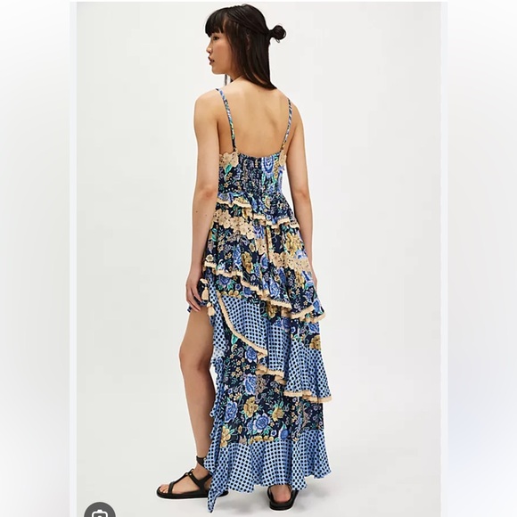 Spell x FP Free People Full Bloom RUFFLE SOIRÉE Asymmetrical DRESS - Picture 3 of 8